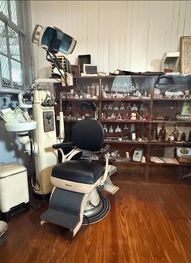 Historic dentist equipment on display