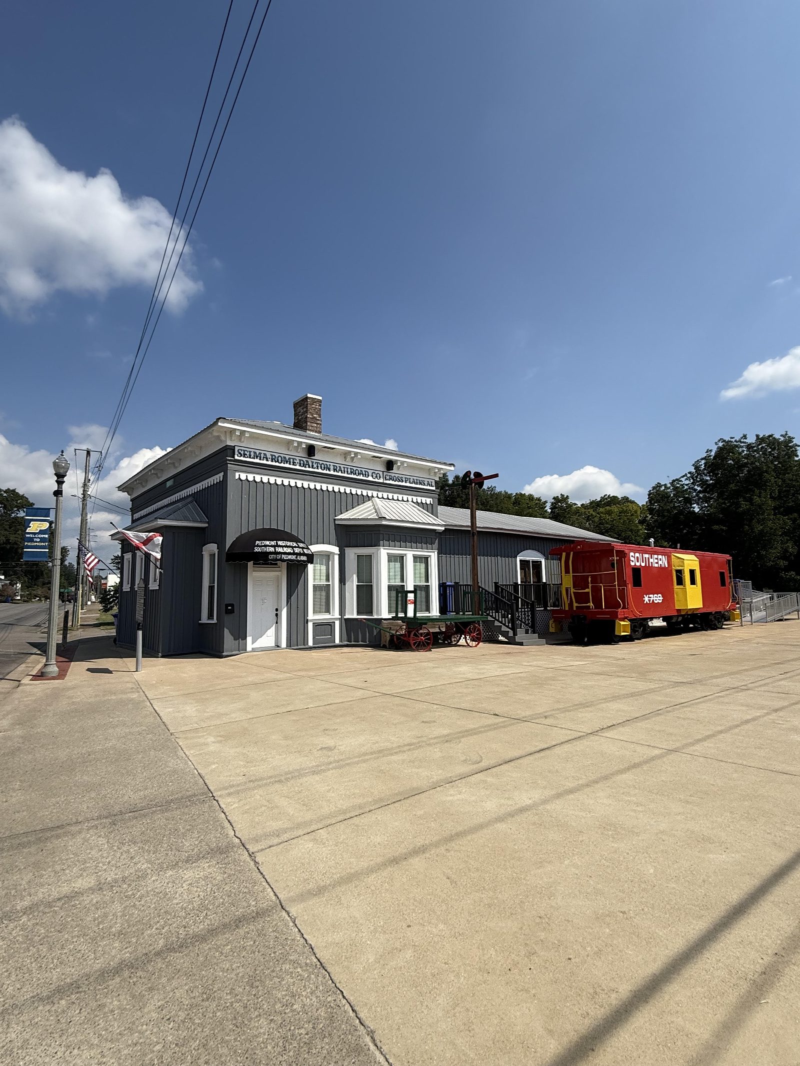 The restored Southern Railroad depot