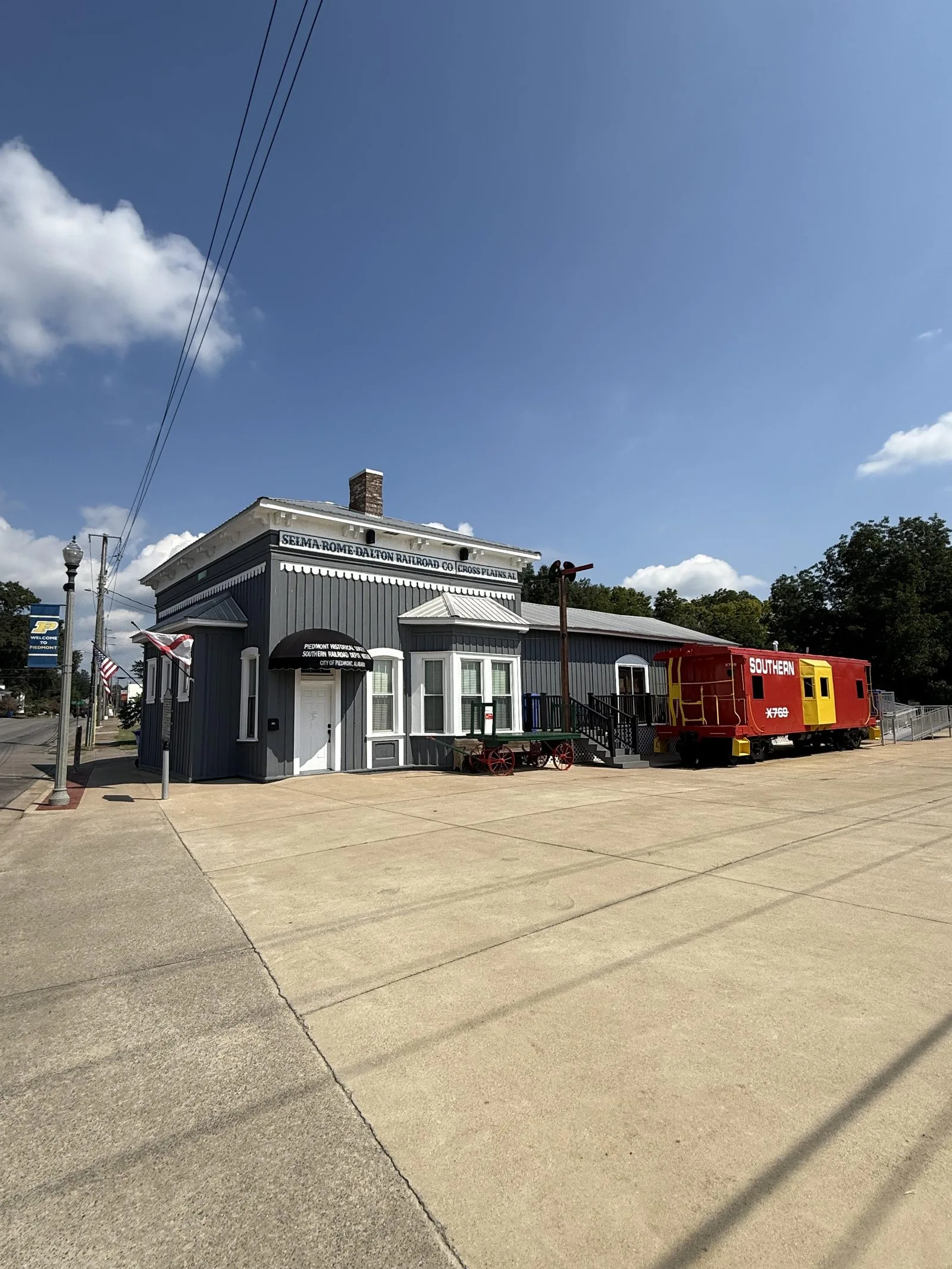 The restored Southern Railroad depot