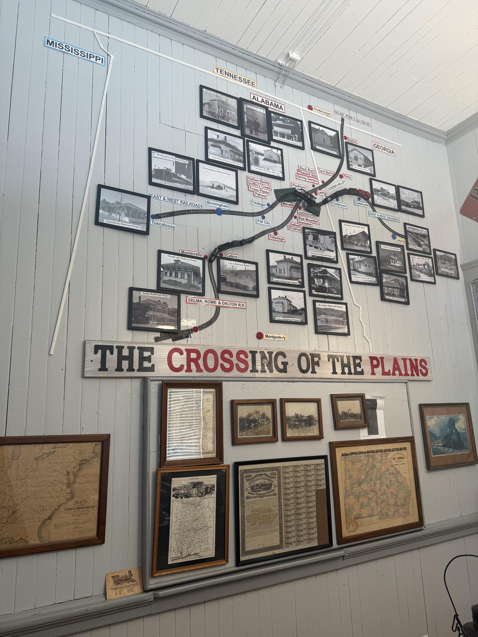 The historic rail map display at the museum