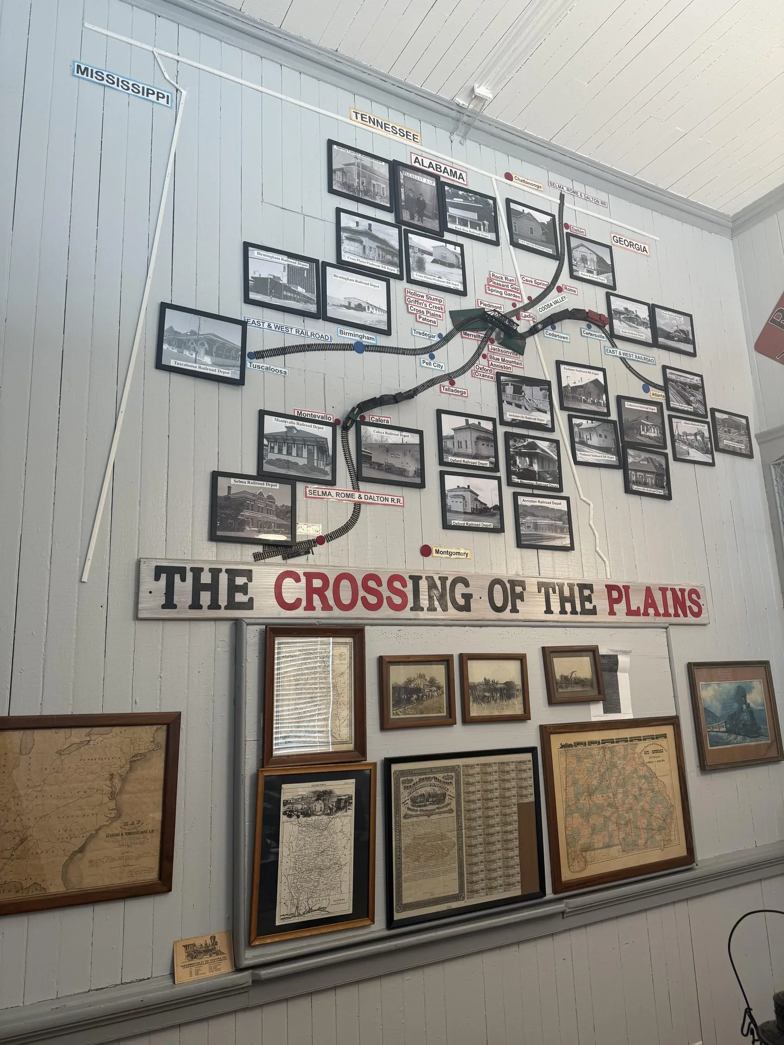 The historic rail map display at the museum